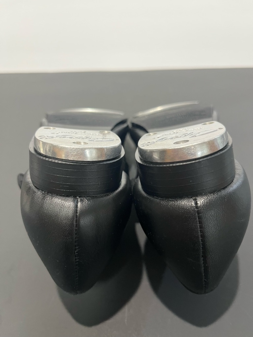 Capezio Flat Black Leather Mary Jane Adjustable Little Girls Wide Tap Dance Shoe - Picture 7 of 10